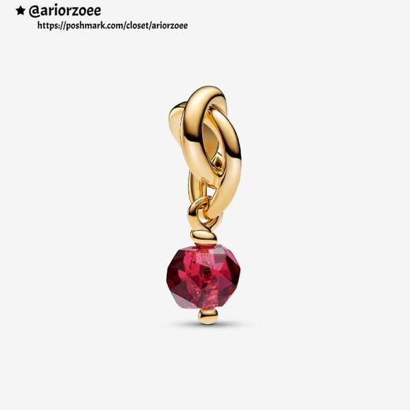 Pandora July True Red Eternity Circle Dangle Charm|Pendant - Picture 1 of 2